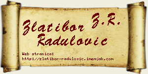Zlatibor Radulović vizit kartica